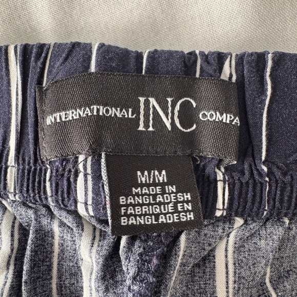 INC Women's M Nautical Stripe Boardwalk Capri Rayon Pants Wide Leg Lightweight - Picture 5 of 12